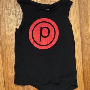 Pure Barre Red Circle P Black Tank